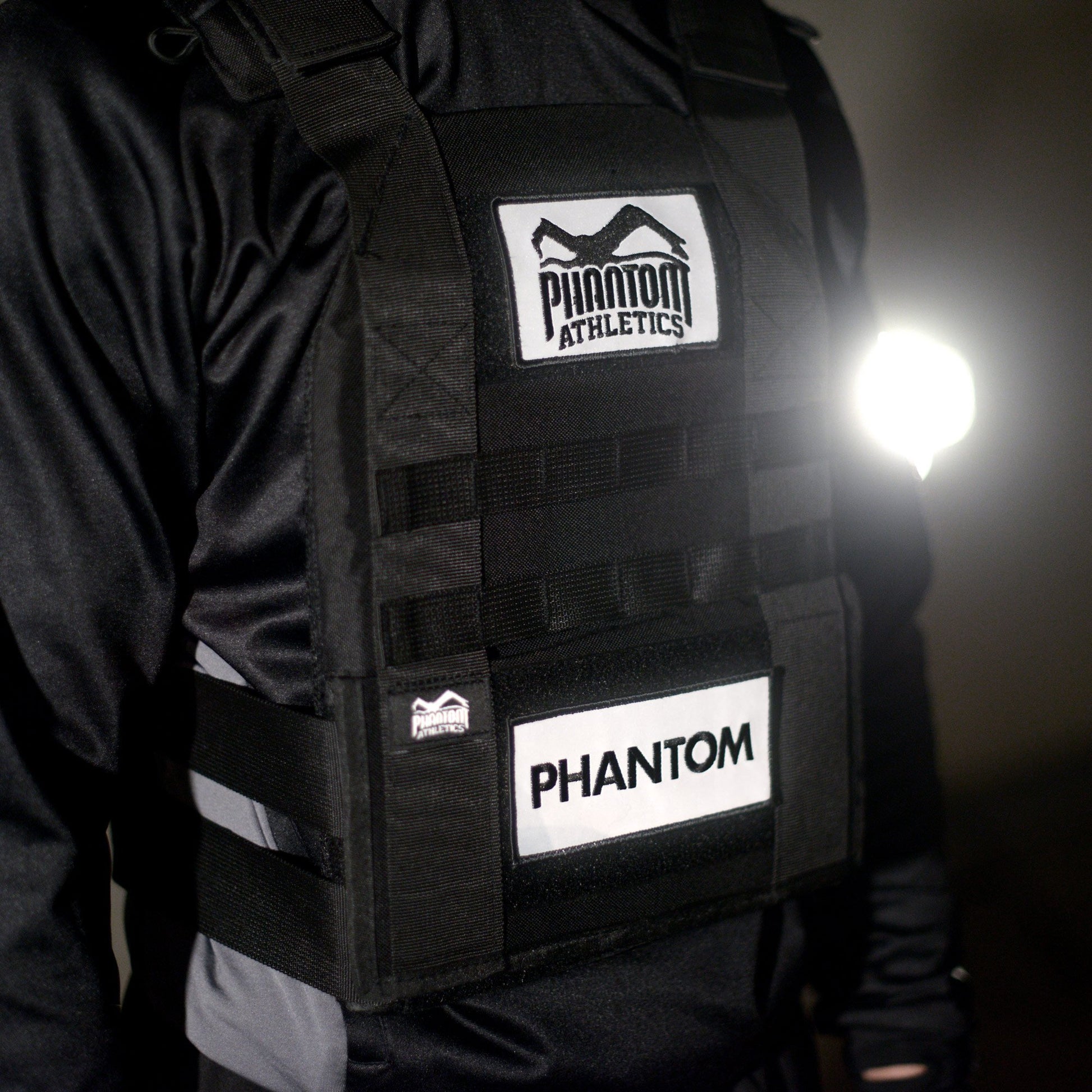 Phantom Athletics Aufnäher Patch Reflektierend Reflective Silber Flash für Rucksack Tasche Gymbag Feuerwehr Gewichtsweste