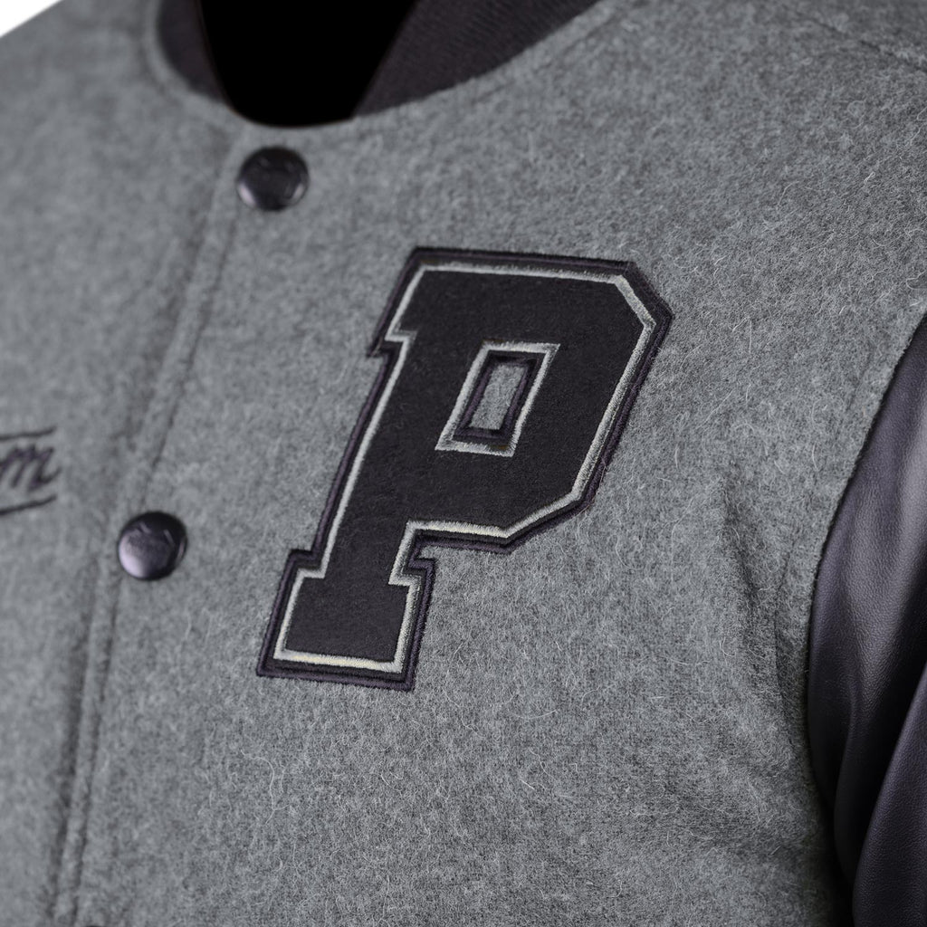 Phantom Athletics Jacke Destroyer Freizeit Jacket Bomberjacke College Baseball Gray Schwarz Grau Black