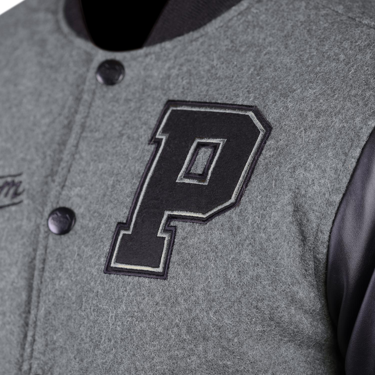 Phantom Athletics Jacke Destroyer Freizeit Jacket Bomberjacke College Baseball Gray Schwarz Grau Black