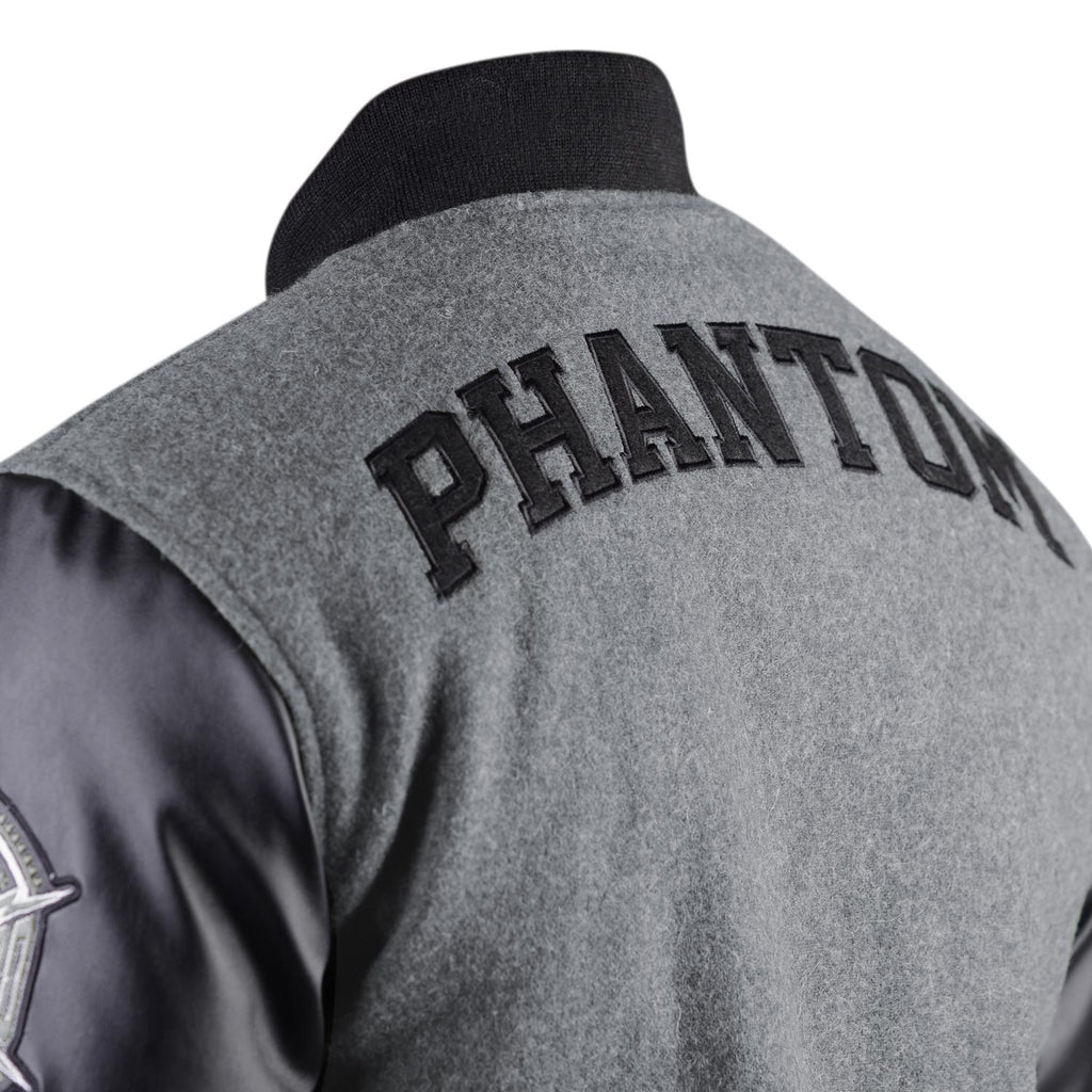Phantom Athletics Jacke Destroyer Freizeit Jacket Bomberjacke College Baseball Gray Schwarz Grau Black
