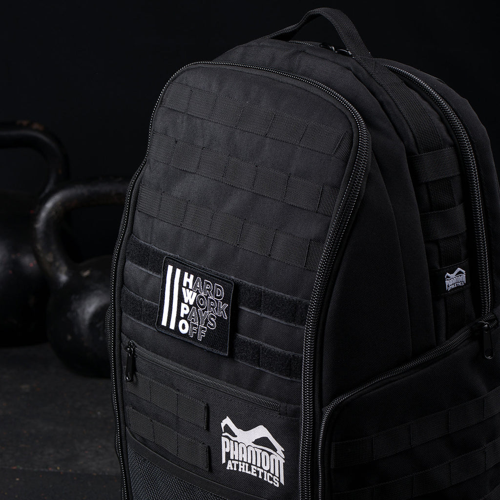 Phantom Athletics Aufnäher Patch für Rucksack Tasche Gymbag Feuerwehr Gewichtsweste Hard Work Pays Off Fitness Functional Crossfit