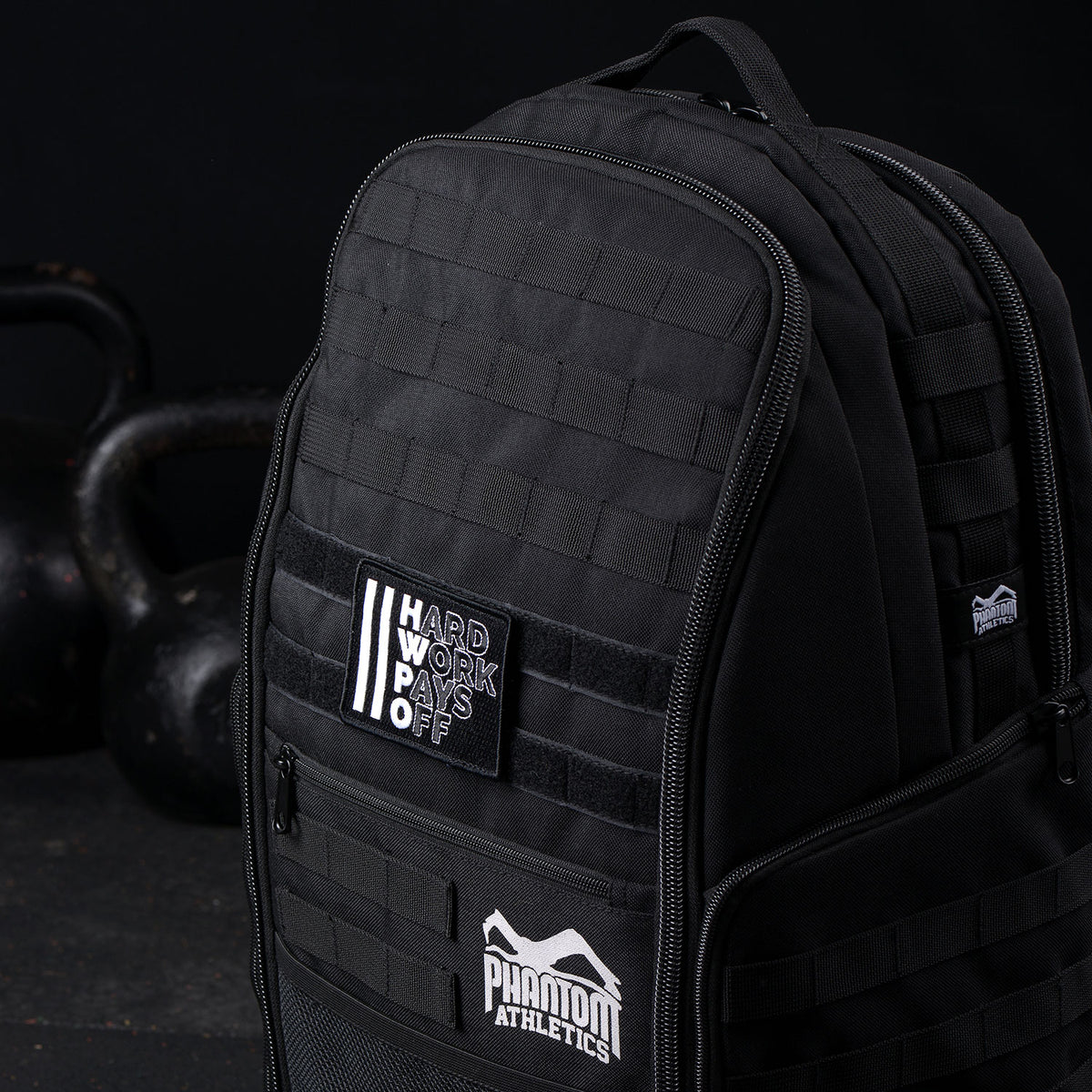 Phantom Athletics Aufnäher Patch für Rucksack Tasche Gymbag Feuerwehr Gewichtsweste Hard Work Pays Off Fitness Functional Crossfit