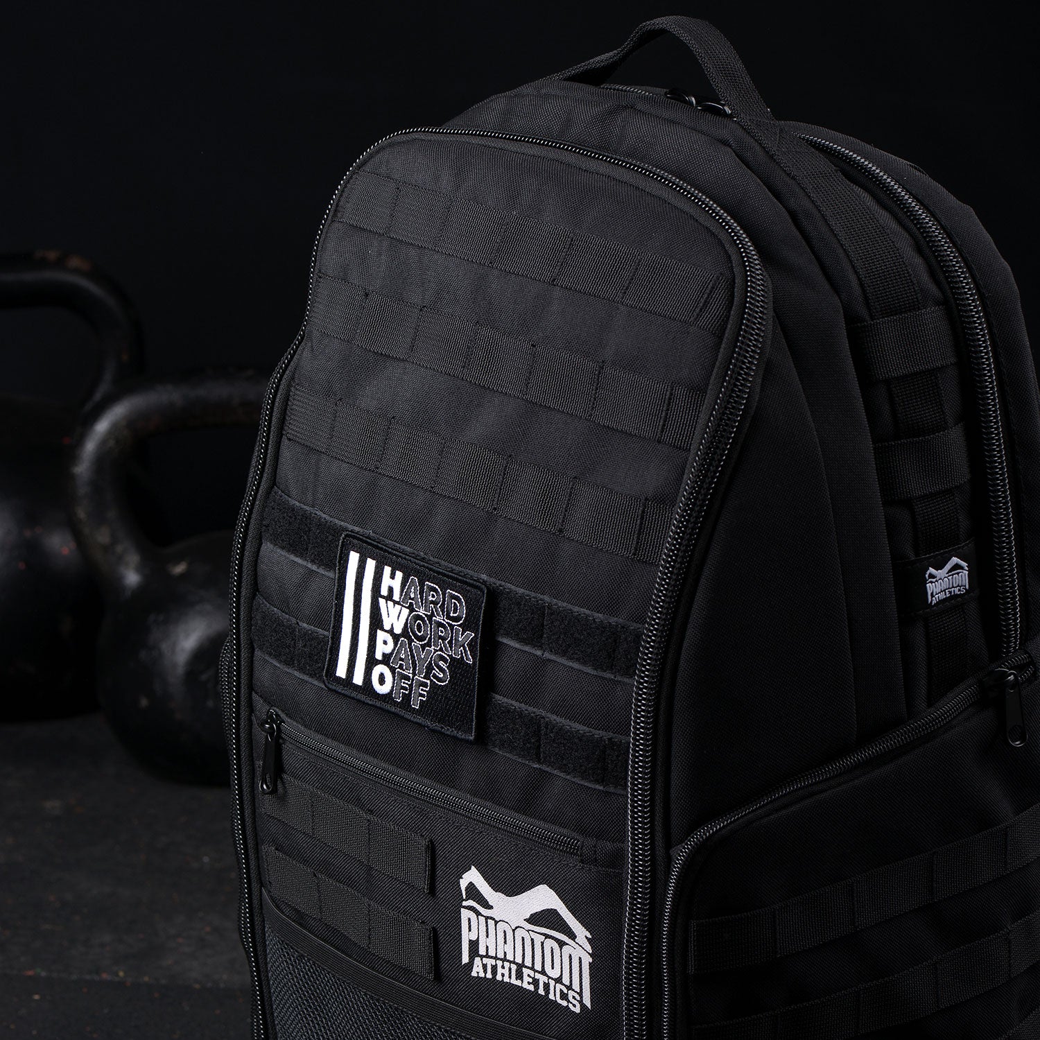 Phantom Athletics Aufnäher Patch für Rucksack Tasche Gymbag Feuerwehr Gewichtsweste Hard Work Pays Off Fitness Functional Crossfit