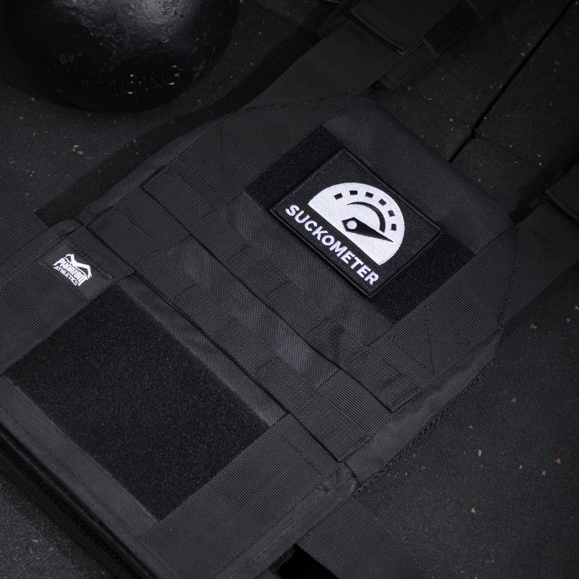 Phantom Athletics Aufnäher Patch für Rucksack Tasche Gymbag Feuerwehr Gewichtsweste Suckometer Fitness Functional Crossfit