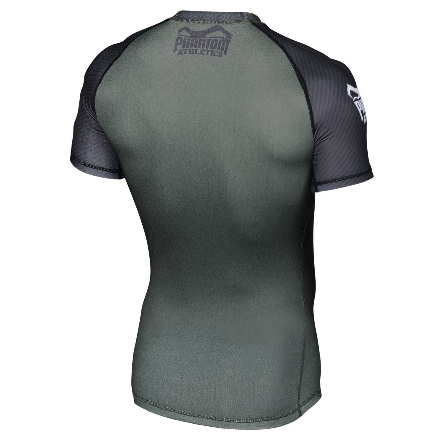 Phantom Athletics Kompressionsshirt Compression Shirt Shortsleeve Rashguard Grün Schwarz Green Black Carbon