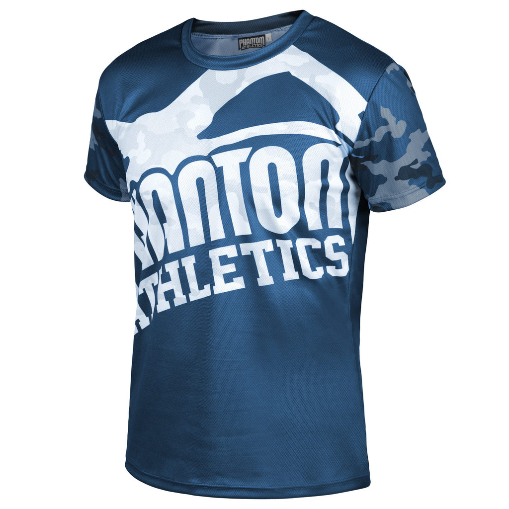 Phantom Athletics EVO Trainingsshirt Training Shirt T-Shirt Kurzarm Camo Warfare Navy Workout Camouflage
