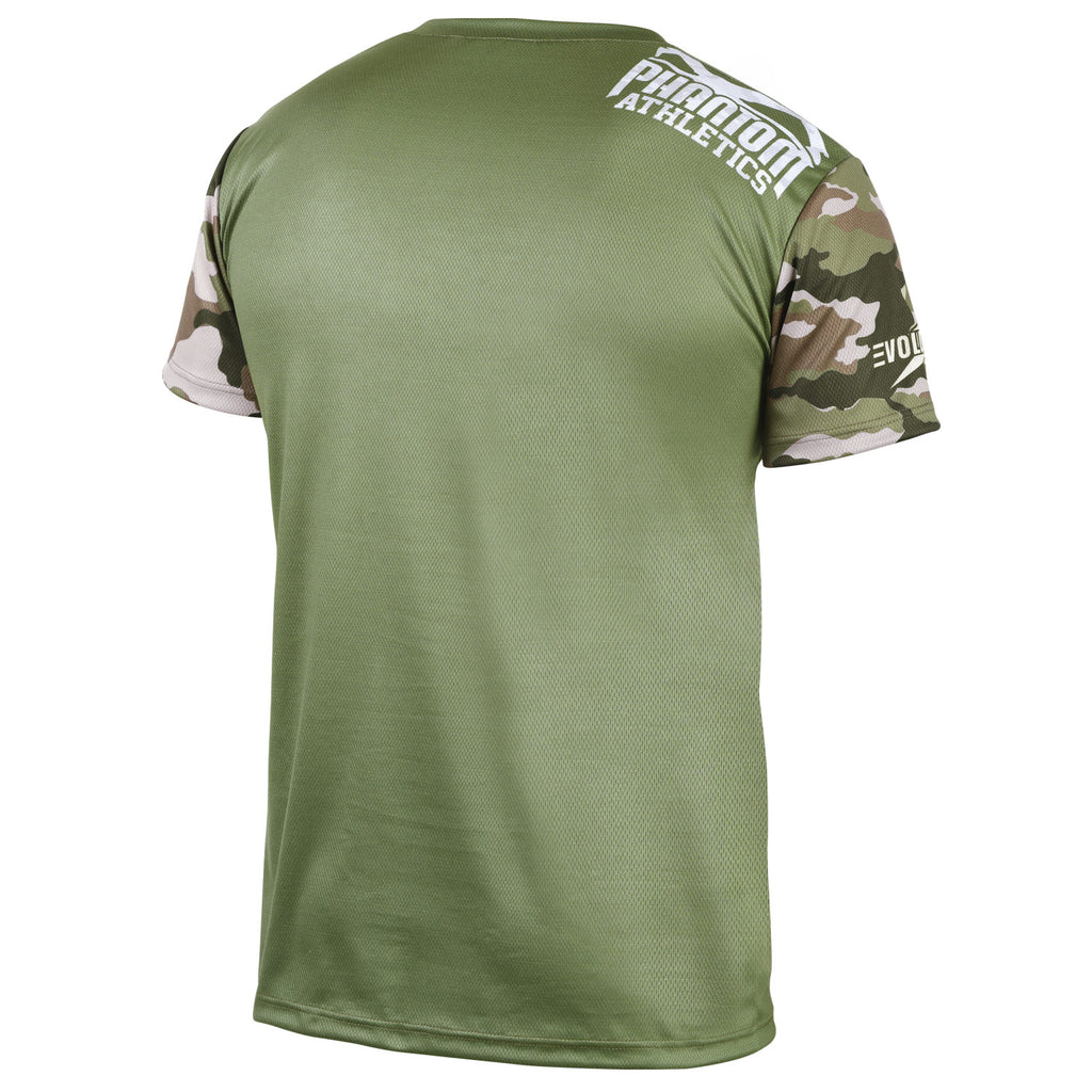 Phantom Athletics EVO Trainingsshirt Training Shirt T-Shirt Kurzarm Camo Warfare Woodland Workout Camouflage