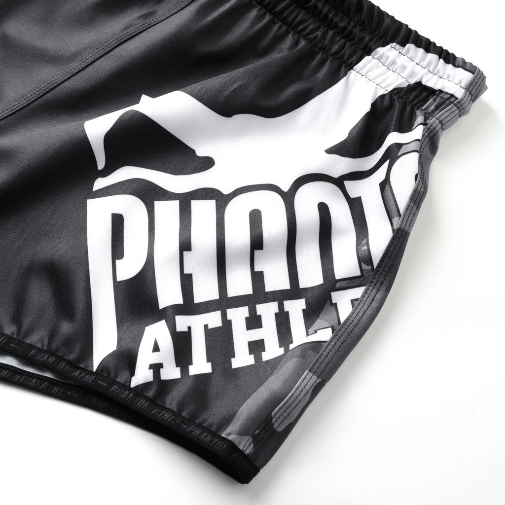 Phantom Athletics Revolution Muay Thai Shorts Hose Thaiboxen Thai boxing  Pants Bottoms K1 Black Schwarz Grau Gray Camo Camouflage