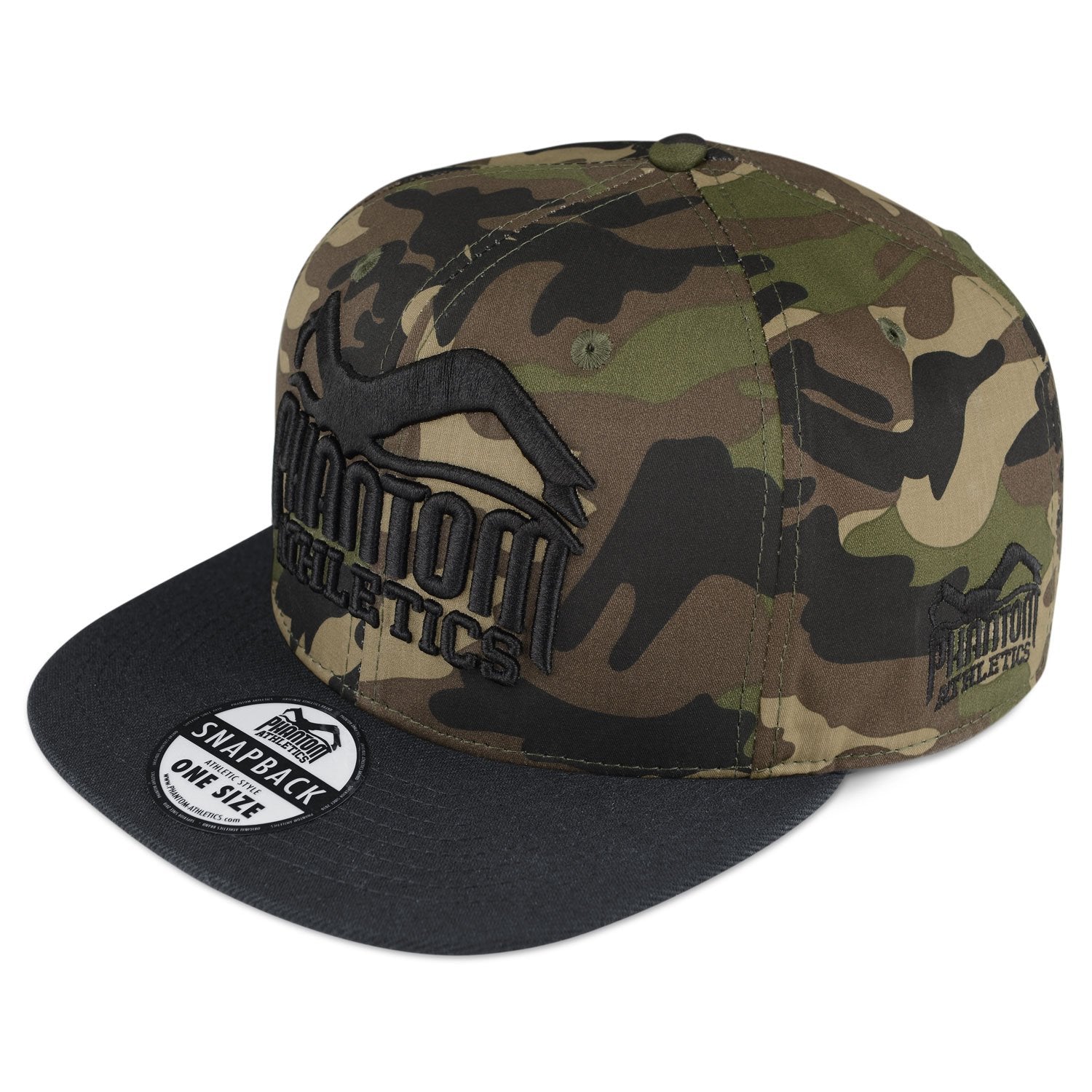 Phantom Athletics Cap Team Kappe Snapback Hat Logo Woodland Camo Camouflage Black Schwarz